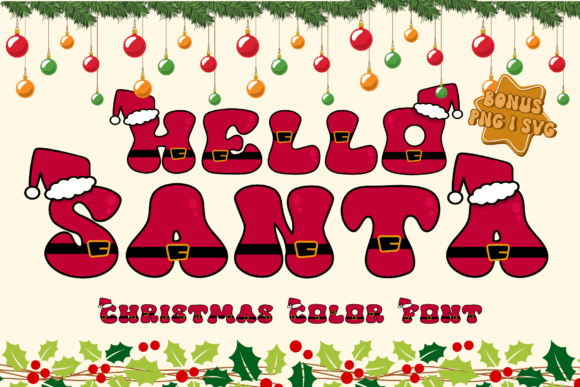 Hello Santa: A Festive Color Font for Authentic Design